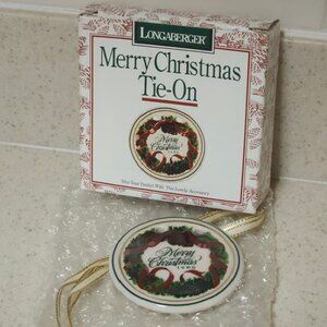 LONGABERGER Basket - 1996 Merry Christmas Basket Tie-On 31704